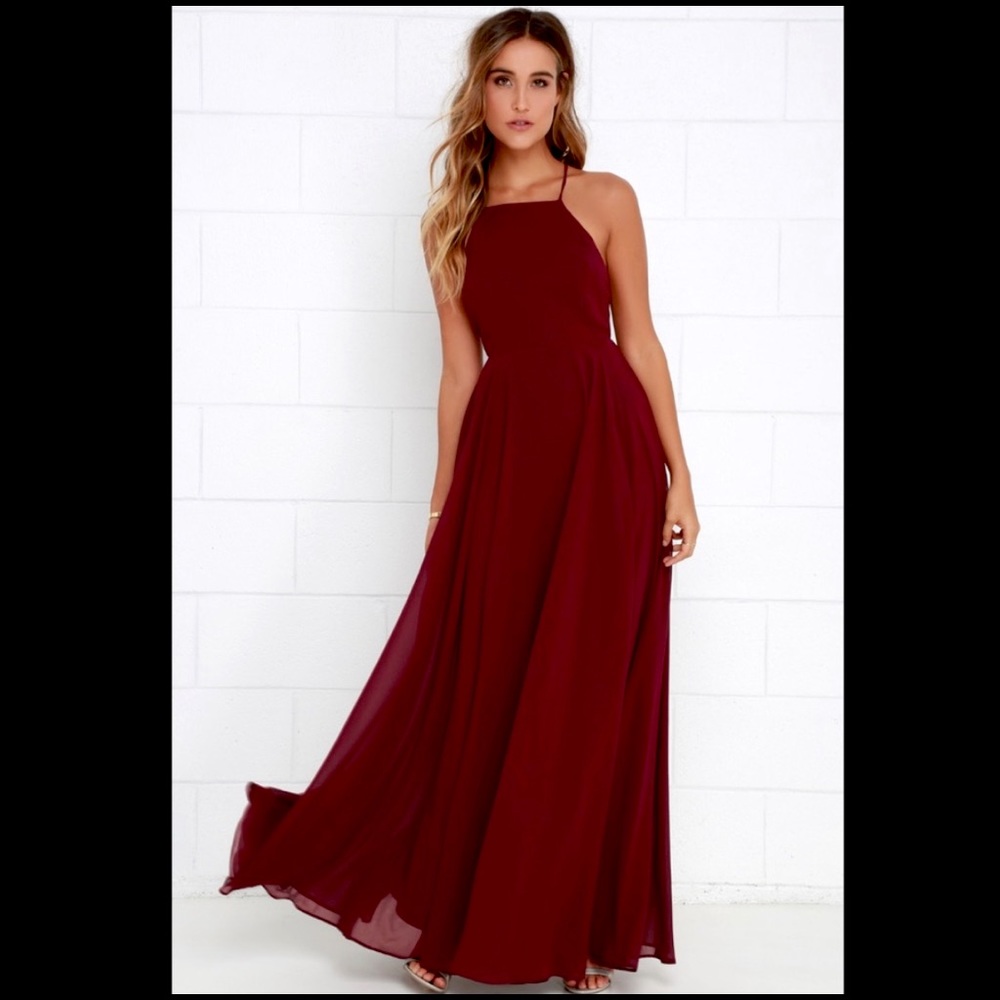 LULU’S | Mythical Kind of Love Wine Red Maxi Dress